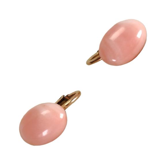 Vintage Angel Skin Coral Necklace 16in Earrings Beaded Strand Clip On Studs - Picture 10 of 16